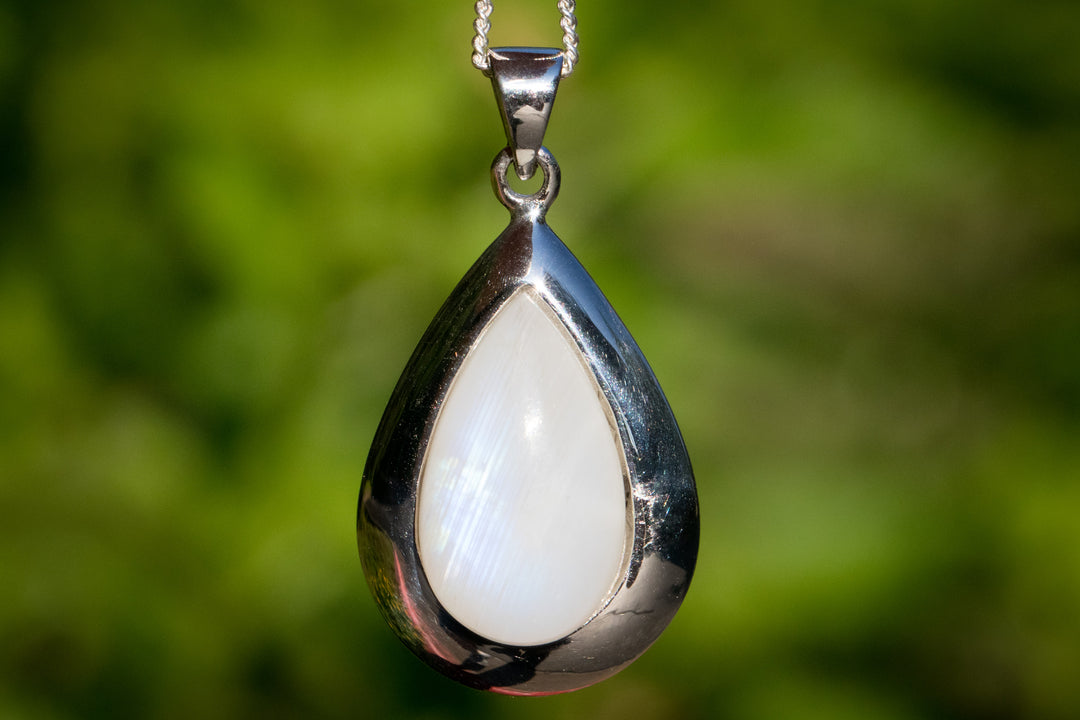 moonstone engravable pendant