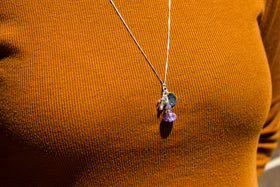 Glass Bead Charm Necklace with Infused Cremains