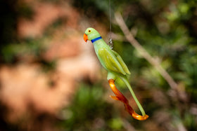 pettie the parrot glass figurine