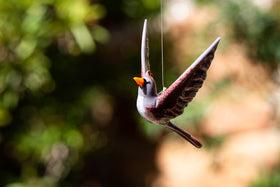 glass female cardinal figurine