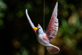 glass female cardinal figurine