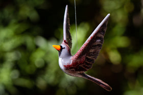 glass female cardinal figurine