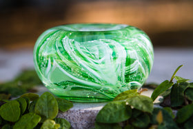 ashes into glass memorial planter