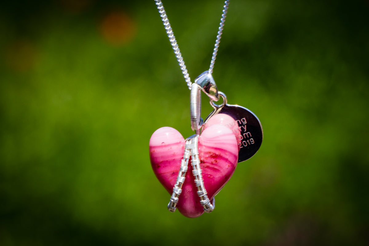 Wire Wrapped Multi Stone Heart Keychain