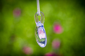 Pink and Blue Spiral Pendant with Infused Cremation Ash