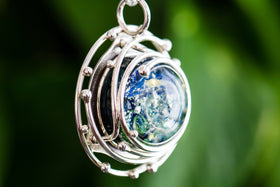 Caged Glass Ocean Pendant