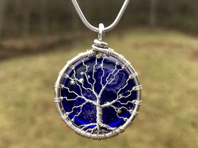 Starry Galaxy Tree of Life Pendant with Cremains