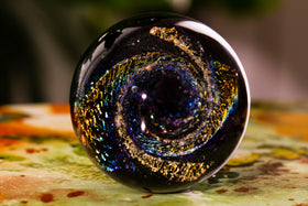 Glass Vortex Marble with Ash in Glass