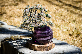 White Dogwood Tree of Life and Sparkle Swirl Orb