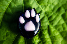 Pawprint touchstone with cremation ash