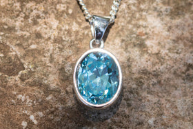 Crystal Drop Memorial Pendant - Multiple Birthstone Colors Available