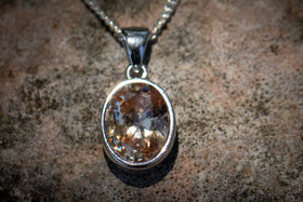 Crystal Drop Memorial Pendant - Multiple Birthstone Colors Available