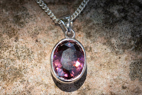 Crystal Drop Memorial Pendant - Multiple Birthstone Colors Available