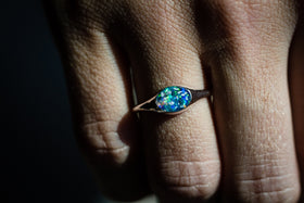 Silver Oval Ring with blue and teal opal. Ring for ash, Ring for pet ash, Cremation jewelry, Jewelry for ash, Jewelry for pet ashRing for ash, Ring for pet ash, Cremation jewelry, Jewelry for ash, Jewelry for pet ash