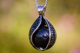 dark grey cremation jewelry pendant