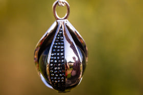 dark grey cremation jewelry pendant