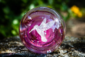 hummingbird orb with cremation ash