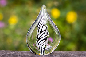 Petite Memorial Glass Flame with Cremation Ashes