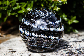 ocean ripple paperweight with cremation ash