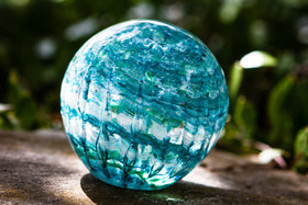 ocean ripple paperweight with cremation ash