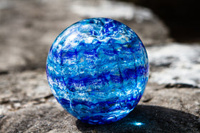 ocean ripple paperweight with cremation ash