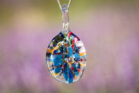 Folded Rainbow Pendant with Infused Cremation Ash