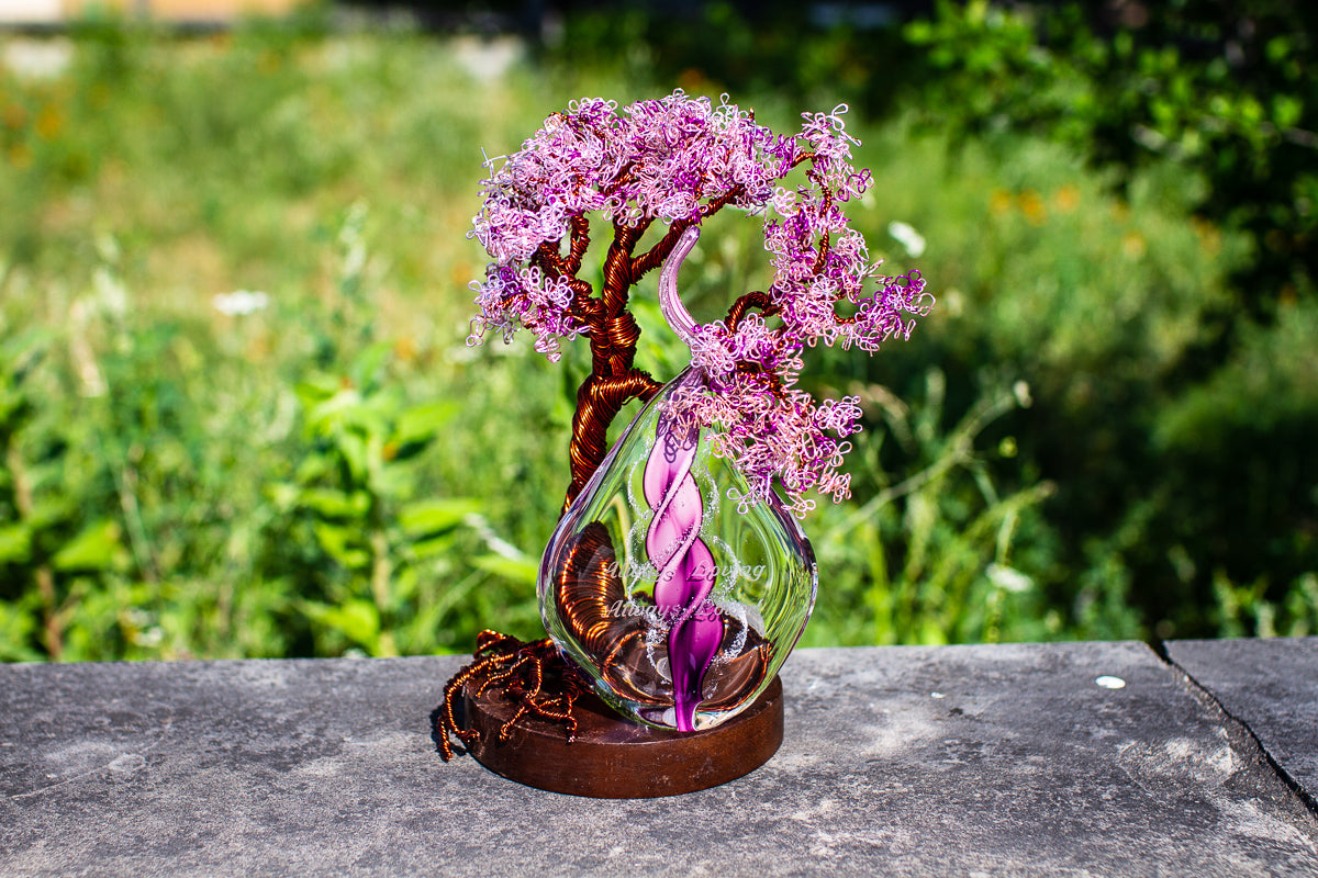 flame bonsai tree Wire Wrapped Flame Tree with Cremains - TREE ONLY