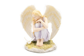 sitting angel with dove for urns