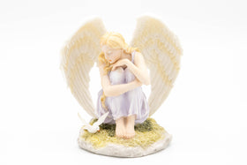 Sitting Angel with Dove Urn Topper