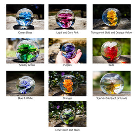 Jake Color Chart. Top row, left to right: Ocean blues, light/dark pinks, transparent gold/opaque yellow. Second row, left to right: Sparkly green, purples, reds. Third row, left to right: Blue/white, oranges, sparkly gold. Fourth row: Lime green/black.