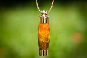 amber acrylic keepsake urn for cremation ash