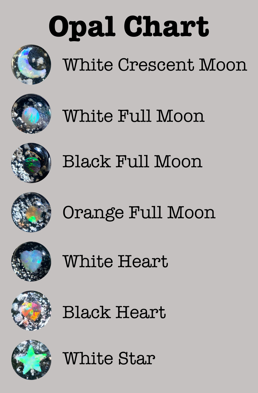 opal color chart