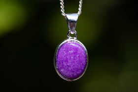 Purple Mountain Jade Necklace for Ashes, Necklace for Ash, Jewelry for Ash, Natural Stone Jewelry, Cremation Jewelry