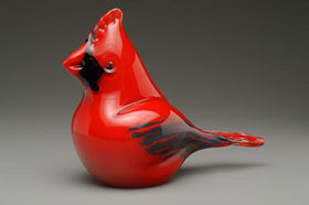 Memorial Glass Cardinal with Cremains