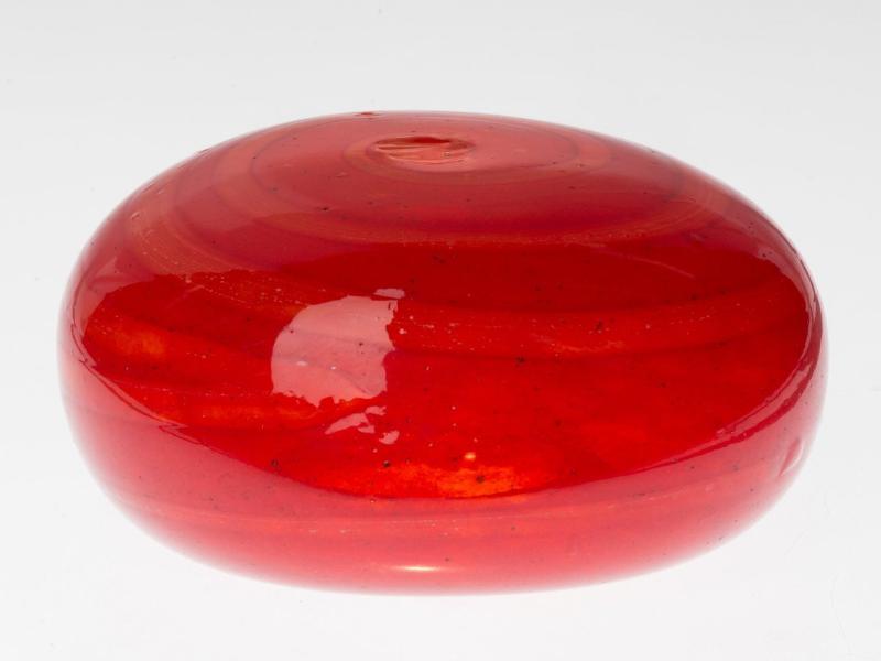 Rose red hollow memorial votive stone with a top opening for LED tealight