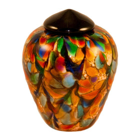 colorful glass urn for cremation ashes