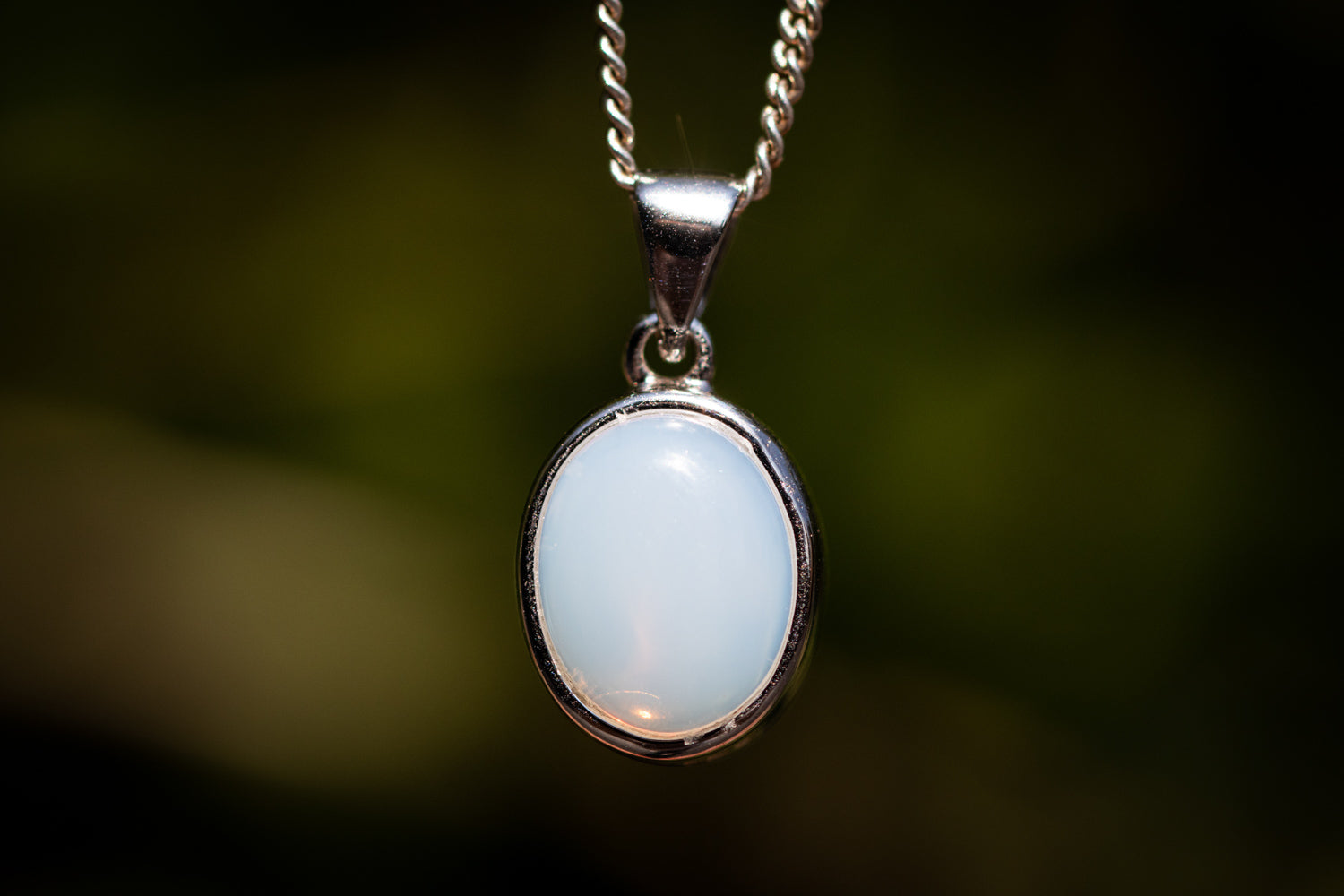 Sea Opal Pendant with Infused Cremation Ash Memorial Glass Jewelry