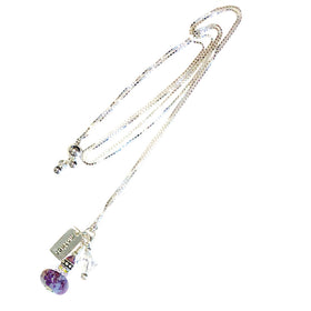 Glass Bead Charm Necklace with Infused Cremains