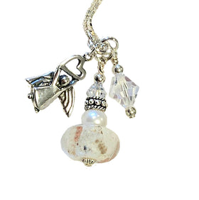 Glass Bead Charm Necklace with Infused Cremains