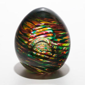 Ribbed Spiral Optic Egg with Cremains