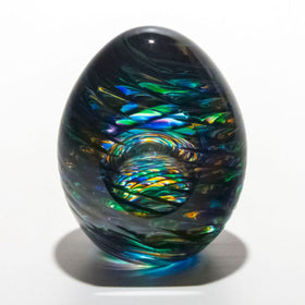 Ribbed Spiral Optic Egg with Cremains