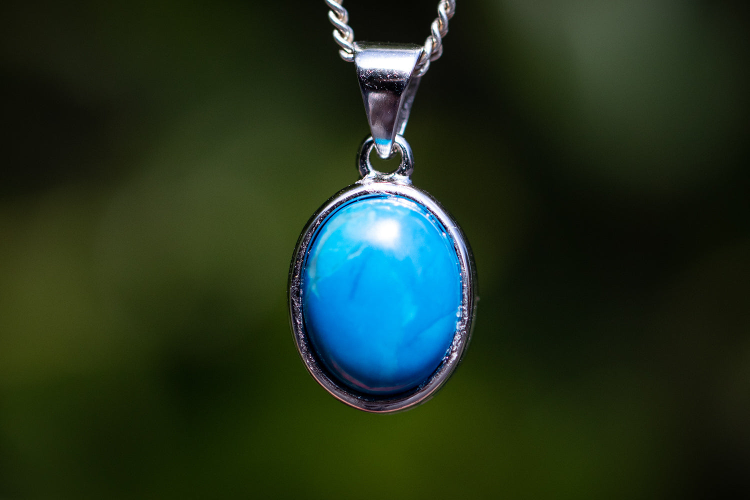 Turquoise Howlite Pendant with Infused Cremation Ash Memorial
