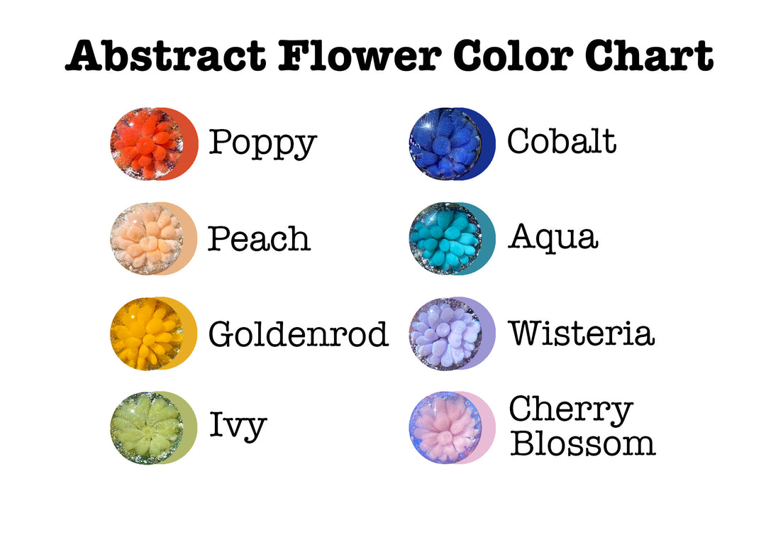 flower pendants with cremation ash color chart