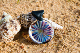 Atlantic Coral Reef Glass Pendant with Cremation Ash