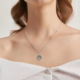 Crystal and Silver Ball Cremation Necklace