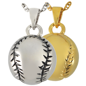 Silver Baseball Keepsake Pendant for Cremains