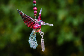 Red Winged Hummingbird with Keepsake Vial