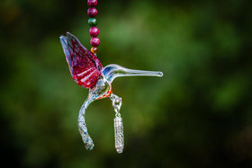Red Winged Hummingbird with Keepsake Vial