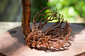 colorful tree of life memorial by brenda made of wire and wood base