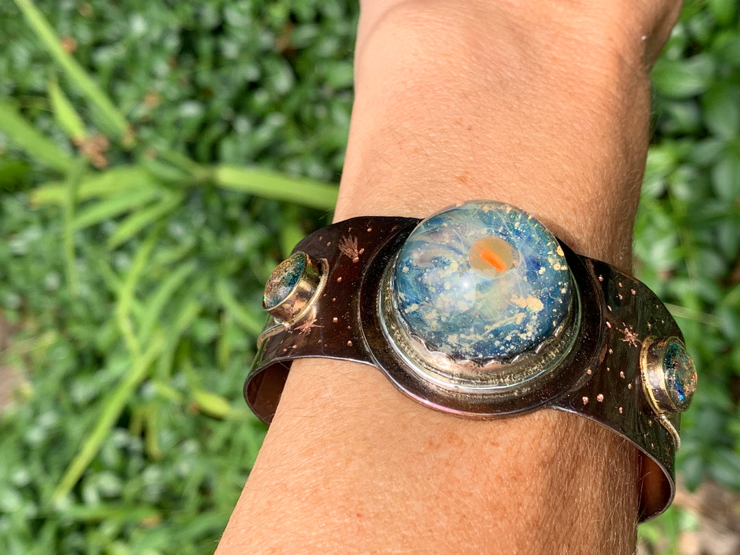 copper bracelet with cremains